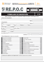 Formulario de inscripción al REPOC